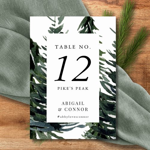 Rustic Forest Tartan Plaid Red Black Green White Table Number