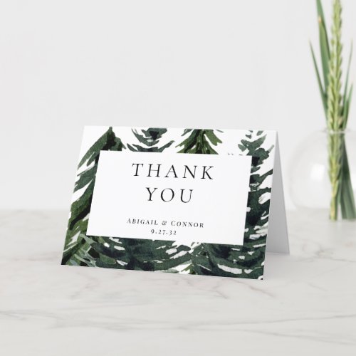 Rustic Forest Tartan Plaid Red Black Green White Thank You Card