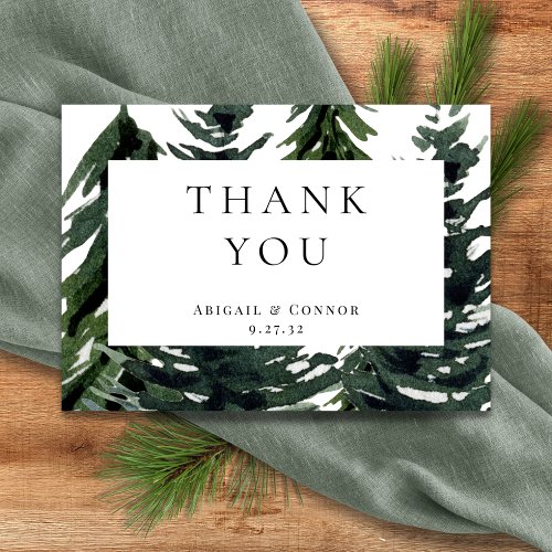 Rustic Forest Tartan Plaid Red Black Green White Thank You Card