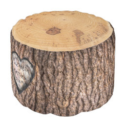 Rustic Forest Tree Stump | Wedding Heart Pouf