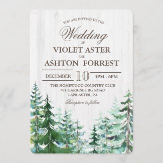 Rustic Forest Tree Wedding Invitation