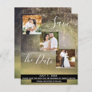 Rustic Forest Trees Wedding Photo Save the Date