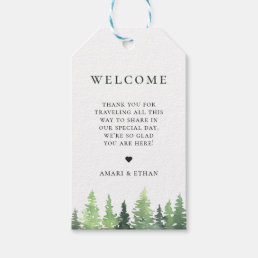 Rustic Forest Trees Wedding Welcome Bag Gift Tags