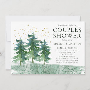 Rustic Forest Watercolor Couples Shower
