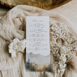 Rustic Forest Wedding Menu<br><div class="desc">This is a mountain themed menu featuring a beautiful watercolor mountain scene and an elegant font pairing. All wording and most fonts are editable on this rustic sunflower design. The only colors that are not editable are the colors of the watercolor mountain desgin. // For matching designs, search SAWYER in...</div>
