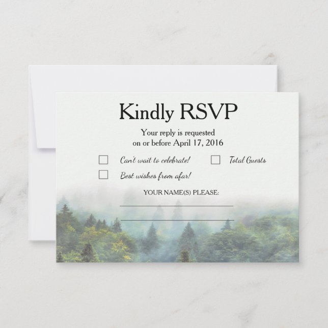 Rustic Forest Wedding RSVP (Front)