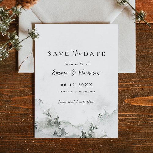 Rustic Forest Wedding Save the Date Card