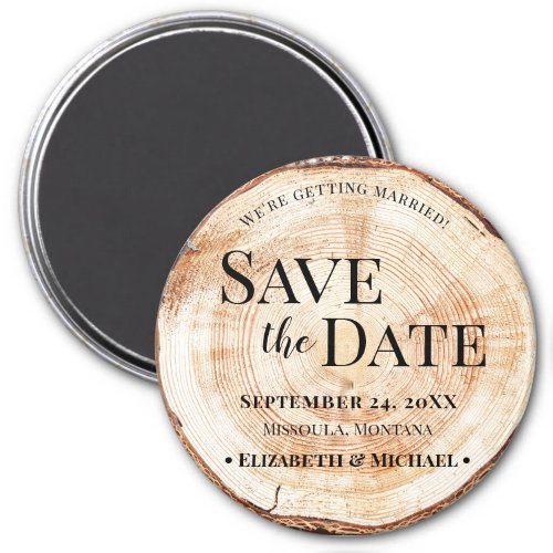 Rustic Forest Wedding Save the Date Magnet