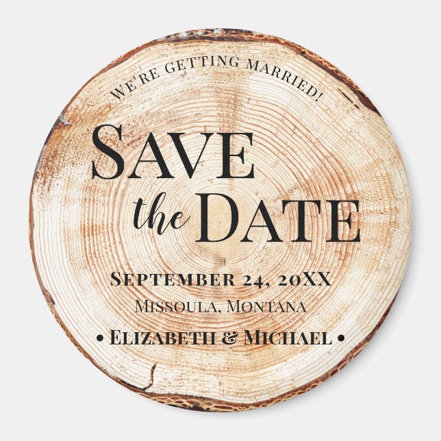 Rustic Forest Wedding Save the Date Magnet (Front)