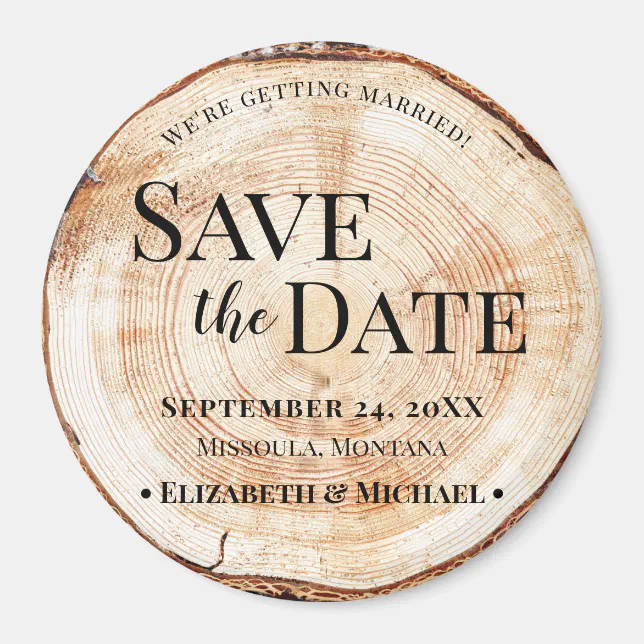 Rustic Forest Wedding Save the Date Magnet | Zazzle