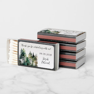 Rustic Forest Wedding Thank You Matchboxes