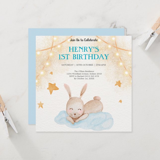 Rustic Forest Woodland Animals Wild One Birthday Invitation (Front/Back In Situ)