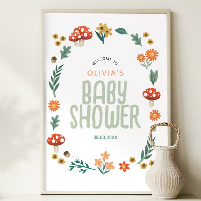 Rustic Forest Woodland Baby Shower Welcome Sign (Creator Uploaded)