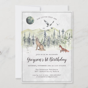 Rustic Forest Woodland Birthday Party Invitation