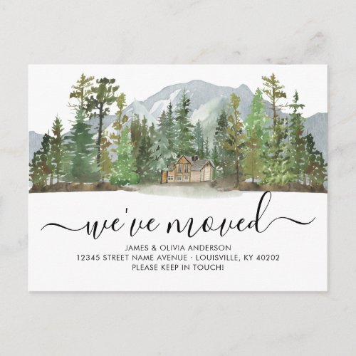 Rustic Forest Woods Weve Moved New Home Moving Announcement Postcard