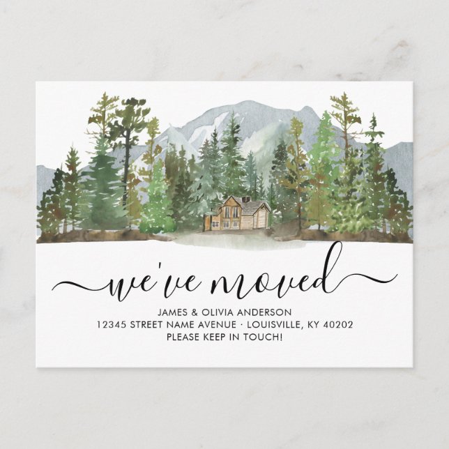 Rustic Forest Woods We've Moved New Home Moving Announcement Postcard (Front)