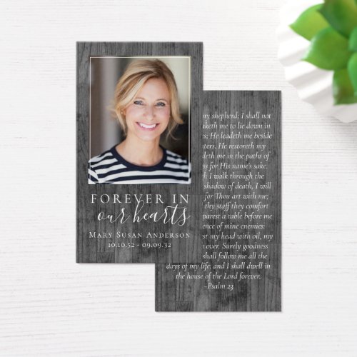 Rustic Forever in Our Hearts Memorial Card