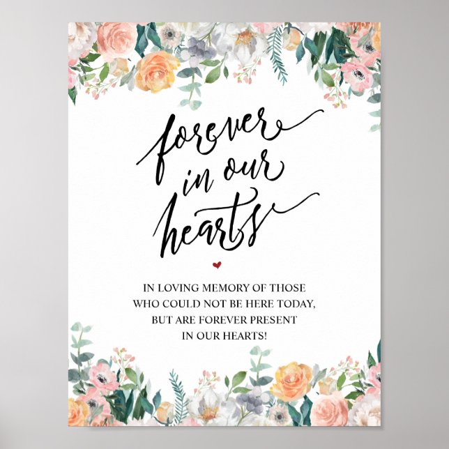 Rustic Forever In Our Hearts Memorial Sign (Front)