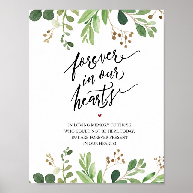 Rustic Forever In Our Hearts Memorial Sign (Front)