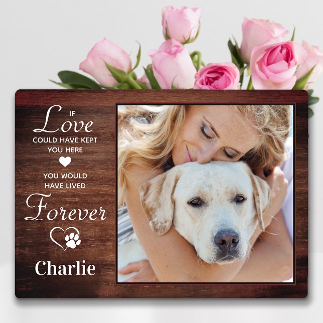 Rustic Forever Personalized Pet Dog Memorial Photo Plaque (Creator Uploaded)