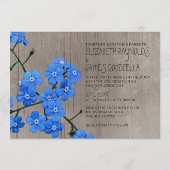 Rustic Forget-me-not Wedding Invitations by topinvitations at Zazzle