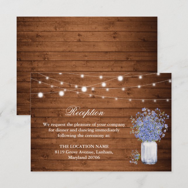Rustic Forget Not Me   Enclosure Card (Front/Back)
