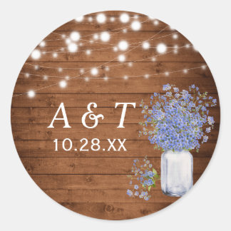 Rustic  Forget Not Me Lights  Classic Round Sticker