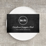 Rustic Fork & Knife Logo Business Card at Zazzle