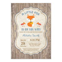 Rustic Fox Baby Shower Invitation Boy