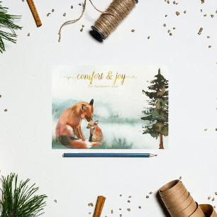 Rustic Fox Family Christmas Holiday Card