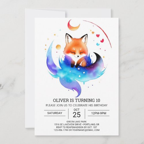 Rustic Fox Fiesta for Children Birthday Invitation