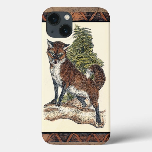 Rustic Fox Stepping on a Tree Trunk Case-Mate iPhone Case (Back)