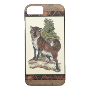 Rustic Fox Stepping on a Tree Trunk iPhone 8/7 Case