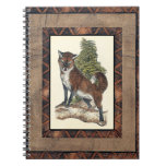 Rustic Fox Stepping on a Tree Trunk Notebook