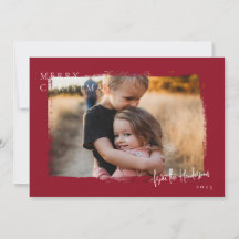 Rustic Frame Modern Christmas Card