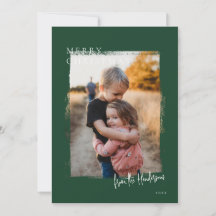 Rustic Frame Modern Holiday Photo Card