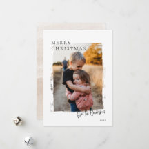 Rustic Frame Modern Holiday Photo Card