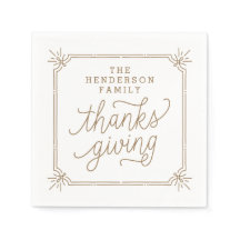 Rustic Frame Personalized Family Thanksgiving