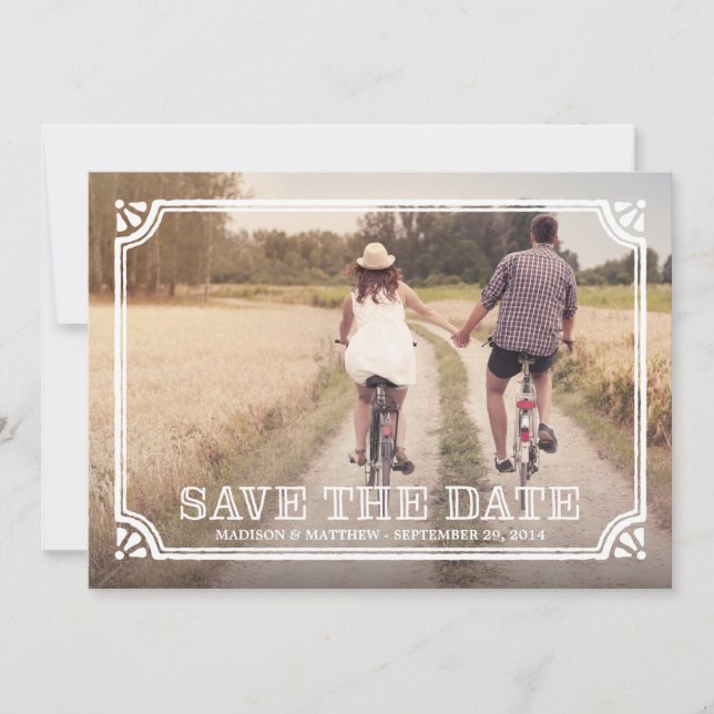 Rustic Frame | Save the Date Announcement (Front)