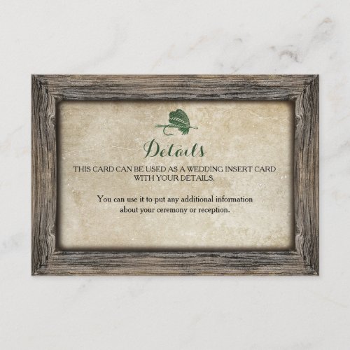Rustic Framed Fishing Lure Details Insert Card