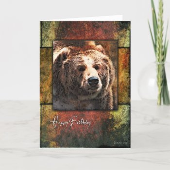 Rustic Framed Grizzly Birthday Card by William63 at Zazzle