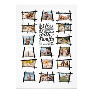 Rustic Frames Black/Wht Love Is Family ID1015 Photo Print