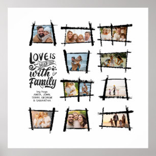 Rustic Frames Black/Wht Love Is Family ID1015 Poster