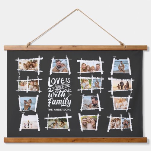 Rustic Frames WhiteBlk Love Is Family ID1015 Hanging Tapestry