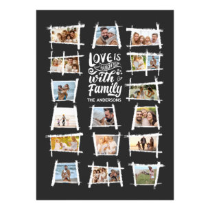 Rustic Frames White/Blk Love Is Family ID1015 Photo Print