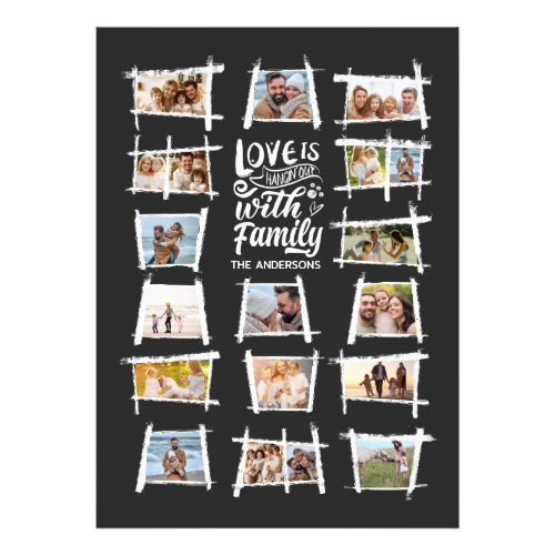 Rustic Frames WhiteBlk Love Is Family ID1015 Photo Print