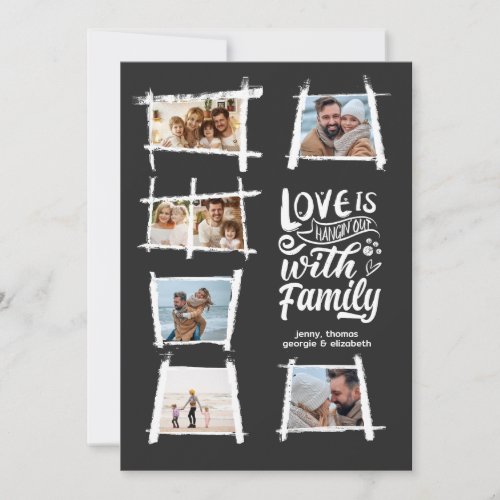 Rustic Frames WhiteBlk Love Is Hangin ID1015 Holiday Card