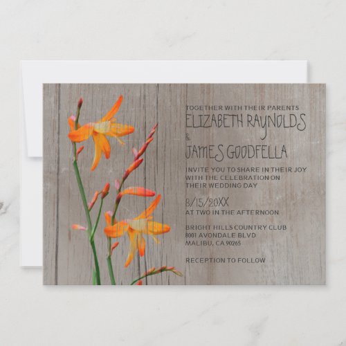 Rustic Freesia Wedding Invitations