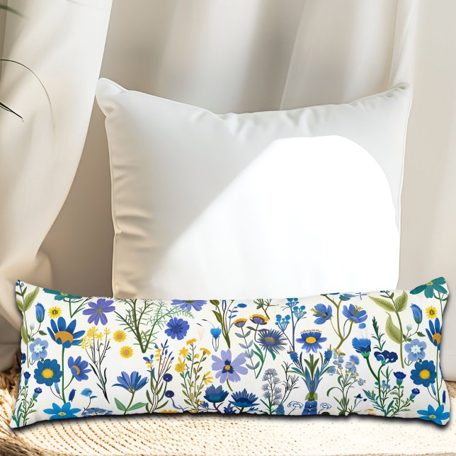 Rustic French Blue Garden Wildflowers Body Pillow (Creator Uploaded)