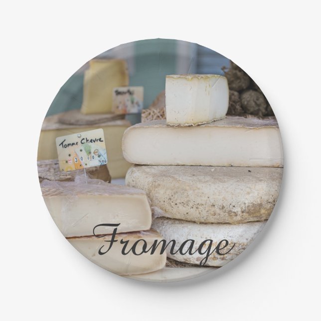 Rustic French Cheese Selection Paper Plates (Front)